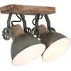 Image de Plafondlamp Gearwood 7969G Groen - Draaibaar en Kantelbaar - Hout en Metaal - Mexlite - 15 cm diameter, 19 cm hoogte