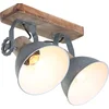 Image de Plafondlamp Gearwood 7969GR Grijs Metaal en Hout 15cm Diameter Draaibaar en Kantelbaar Mexlite
