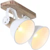 Image de Plafondlamp Gearwood 7969W Wit E27 fittingen Metaal en Hout Draaibaar en Kantelbaar Trendy Mexlite