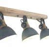 Image de Plafondlamp Gearwood 2133GR - Draaibaar en kantelbaar, Hout en Metaal, Grijs, E27 fitting, Mexlite - Trendy design voor binnengebruik