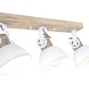 Image de Plafondlamp Gearwood 2133W Wit E27 - Draaibaar en kantelbaar, van metaalmateriaal met houten accenten, Diameter 15 cm, Hoogte 19 cm - Mexlite