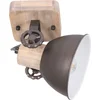 Image de Plafondlamp Gearwood 7968A Antraciet Draaibaar en Kantelbaar van Hout en Metaal, Mexlite - Ø 15cm, Hoogte 19cm, Trendy Design voor Binnengebruik