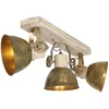 Image de Plafondlamp Gearwood 2133BR - Draaibaar & Kantelbaar - Hout & Metaal - 15 cm Diameter - Brons - Mexlite