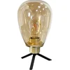 Image de Tafellamp Reflexion 2682ME Messing 28cm hoog E27 fitting - Design binnenlamp van Steinhauer, gemaakt van glas en metaal, met driepotig voetje en 150cm zwart snoer