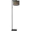 Image de Zwarte vloerlamp Stang 3705ZW 160cm kantelbaar met naturel/zwart bamboe kap - Steinhauer