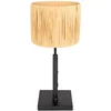 Image de Zwarte tafellamp Stang 3708ZW van Steinhauer, met kantelbare metalen voet en naturel seagrass kap, Ø 20 cm, trendy design voor binnengebruik