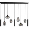 Image de Hanglamp Reflexion 3796ZW Zwart met 3 Lichtkokers GU10 - Hoogteinstelbaar, Gemaakt van Glas en Metaal, Ideaal voor Binnen Gebruik - Steinhauer