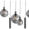 Image de Hanglamp Bollique New 3798ZW Zwart 9 lichts Hoogteverstelbaar van Glas en Metaal 150x55 cm Steinhauer Trendy Binnen