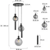 Image de Steinhauer - hanglamp - Bollique LED - zwart - glas metaal smoke glas - Ø 60cm - E27_GU10 - 3800ZW