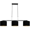 Image de Zwarte 3-lichts hanglamp Stang 3981ZW van Steinhauer, met metalen en textiele kappen, hoogte instelbaar, afmeting kappen 30 cm, ideaal voor binnen gebruik