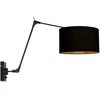 Image de Zwarte Wandlamp Prestige Chic 3986ZW - Metaal en Textiel, Kantelbaar, Goudkleurige Binnenkant, Steinhauer - Trendy Binnenverlichting