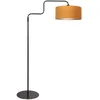 Image de Zwarte Vloerlamp Bloeba 4168ZW van Steinhauer - Draaibaar, Uitschuifbaar, Verstelbare Hoogte van 150-165 cm, Goud Velours Kap, Metalen en Textiel Constructie