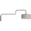 Image de Zwarte Wandlamp Bloeba 4174ZW met grijs linnen kap, draai-uitklapbaar, metaal en textiel, Steinhauer, binnengebruik, trendy design