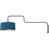 Image de Zwarte Wandlamp Bloeba 4180ZW - Draaibaar, met blauw velours kap (diameter 40 cm, hoogte 20 cm) - Steinhauer, trendy design voor binnen gebruik