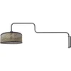 Image de Wandlamp Bloeba 4181ZW, trendy grijs met bamboe en metaal, draaibaar en uitklapbaar, Steinhauer