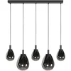 Image de Hanglamp Glimsy 4197ZW met zwarte armatuur, smoke glas, in hoogte verstelbaar (30-170 cm), Steinhauer, trendy design