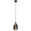 Image de Glimsy 4199ZW Hanglamp - Zwart Glas Ø22 cm - Hoogte instelbaar - Trendy styling - Steinhauer
