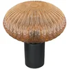 Image de Tafellamp Aurelio 4235ZW met amberkleurig geribbeld glas en zwarte metalen voet, trendy design, geschikt voor binnengebruik - Mexlite