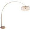 Image de Bronskleurige Vloerlamp van Bamboe en Metaal, Hoogteverstelbaar, Draaibaar en Kantelbaar, Breeza-Beache 4310BR - Steinhauer, Klassiek Design