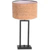 Image de Tafellamp Stang 4357ZW Zwart Metaal met Beige Kurkstructuur - Steinhauer, 55 cm Hoog, Kantelbare E27 Fitting, Eigentijds Ontwerp voor Binnengebruik