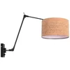 Image de Wandlampen Prestige Chic zwart Kurk en metaal 7396ZW + K7396FS eigentijds kantelbaar armuitklapdraaikantel binnen merk Steinhauer