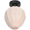 Image de Plafondlamp Silura 4370ZW   zwart met crème linnen kapje, gemaakt van metaal en textiel, compact ontwerp voor binnen gebruik, merk Mexlite