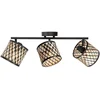 Image de Wand-/plafondlamp Sumba 4489ZW - trendy bamboe en metaal, 3 lichtpunten, zwart, Mexlite