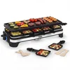 Image de Princess Gourmetstel XL 162650 - Raclette 10 personen - Grill & Bakplaat - Groot 49x21cm - 2 meter snoer - Regelbare thermostaat - 1500W - Zwart - 10 pannetjes