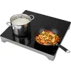 Image de Inventum VKI6010ZIL inductie kookplaat 4 kookzones - 59 cm - 1-fase plug en play - Boost - Timer - Kinderslot - Tot 2600 W - Vrijstaand - Zilver/Zwart