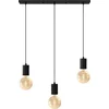 Image de Calex Retro Plafondlamp - 3x E27 - Hanglamp Industrieel - 10 x 70 cm Pendellamp - Zwart