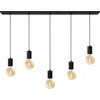 Image de Calex Retro Plafondlamp - 5x E27 - Hanglamp Industrieel - 14 x 130 cm Pendellamp - Zwart