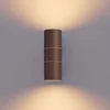 Image de Calex Wandlamp Up & Downlight Turin - 2x GU10 - IP54 Water- en Stofbestendig - Geschikt voor Binnen en Buiten - Eenvoudige installatie - Cilinder - Roestkleur