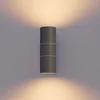 Image de Calex Wandlamp Up & Downlight Turin - 2x GU10 - IP54 Water- en Stofbestendig - Geschikt voor Binnen en Buiten - Eenvoudige installatie - Cilinder - Antraciet