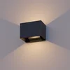 Image de Calex LED Wandlamp Venice - Rechthoek - Up & Down - Verstelbare Stralingshoek - 7W - Warm Wit Licht - Voor Binnen en Buiten - Zwart