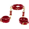 Image de Taboom - D-Ring Halsband en Handboeien - Rood