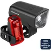 Image de AXA Dwn 50 USB fietsverlichting set   USB oplaadbare koplamp en achterlicht   50 lux   Remlicht- en noodremlichtfunctie   Vervangbare batterijen