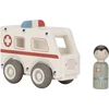 Image de Little Dutch houten ambulance speelgoedauto met houten figuur.