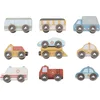 Image de Little Dutch houten voertuigenset speelgoed auto trein bus.