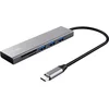 Image de Trust Halyx Snelle USB-C-hub en -kaartlezer - 3-poorts USB-hub   SD- en micro-SD kaartlezer - Aluminium