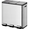 Image de EKO - EcoCasa 1 pedaalemmer 15+15+15 liter - Stainless steel - mat RVS - Prullenbak