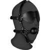 Image de Blindfolded Head Harness met Solid Ball Gag - Zwart