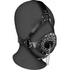 Image de Open Mouth Gag Head Harness with Plug Stopper - Black
