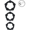 Image de Beaded Silicone Cockring Set of 3 - S/M/L - Black