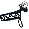 Image de Vibrerende Kooi Silicone Penis Huls en Balring - Zwart