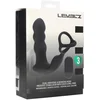 Image de Dual Vibrating Remote Rotating Head Silicone Prostate Stimulator with Cock and Ball Ring - Black