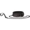 Image de Ouch! Elegance Elegante Neopreen Halsband met Leren Riem - Titanium Grijs