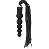 Image de Ouch   Siliconen Dildo Flogger Zweep met Anal Beads Handvat voor Extra Stimulatie   Zwart