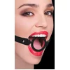 Image de Silicone Ring Gag - With Leather Straps - Black