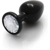 Image de Shots - Ouch! OU809GUN - Round Gem Butt Plug - Medium - Gunmetal / Diamond