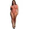 Image de V-hals Teddy met Opaque Panels - Koninginmaat